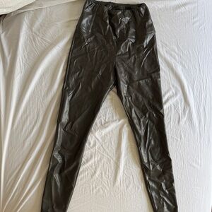 Wilfred Dark Gray Faux Leather Pants